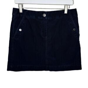 Vintage J. Crew Navy Blue Corduroy A-Line Mini Skirt, Size 6